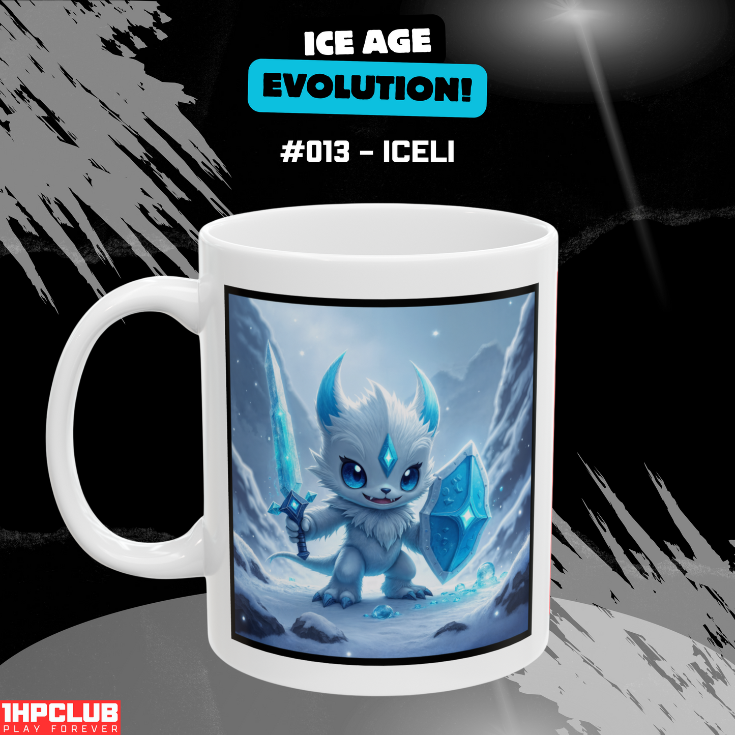 1HPCLUB – MugBeast League - Ice Age Evolution! #013 – Iceli Mug, Clutch Mode Coffee, Daily Grind Gear, Respawn Ready – 11oz