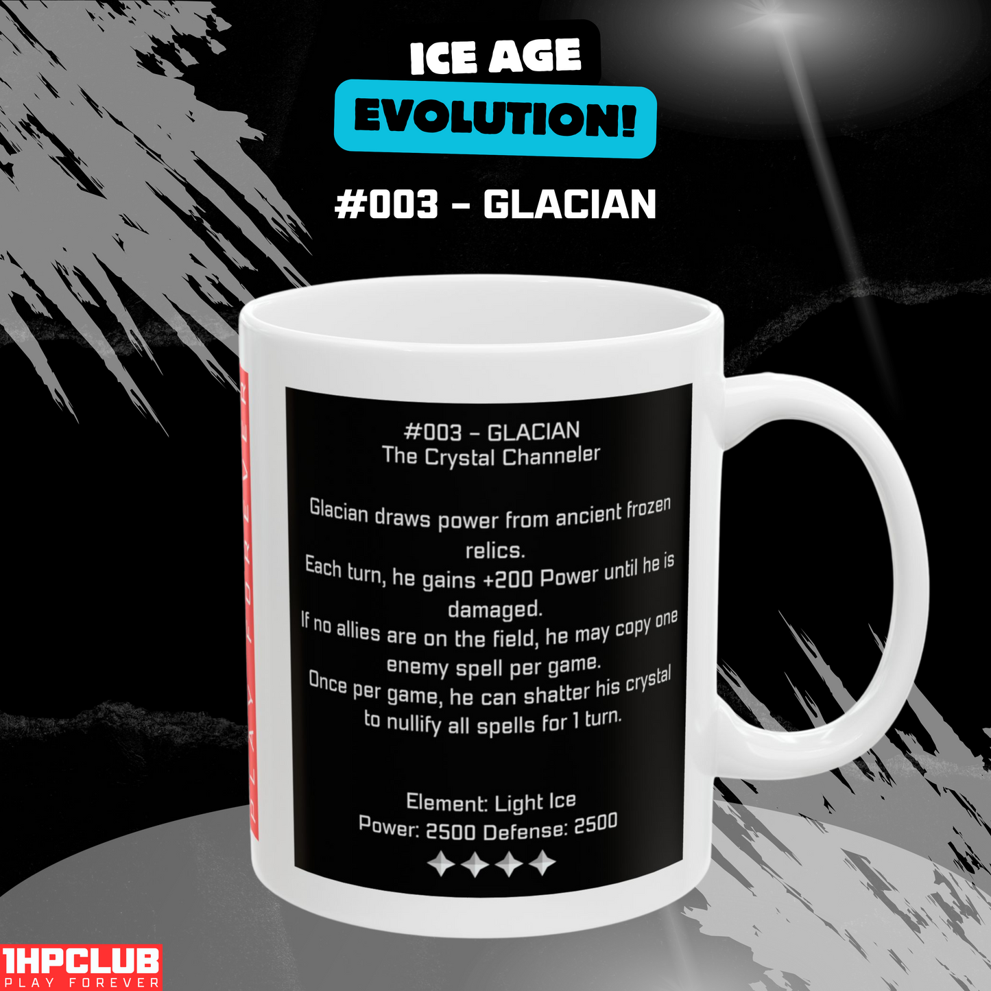 1HPCLUB – MugBeast League - Ice Age Evolution! #003 – Glacian Mug, Clutch Mode Coffee, Daily Grind Gear, Respawn Ready – 11oz