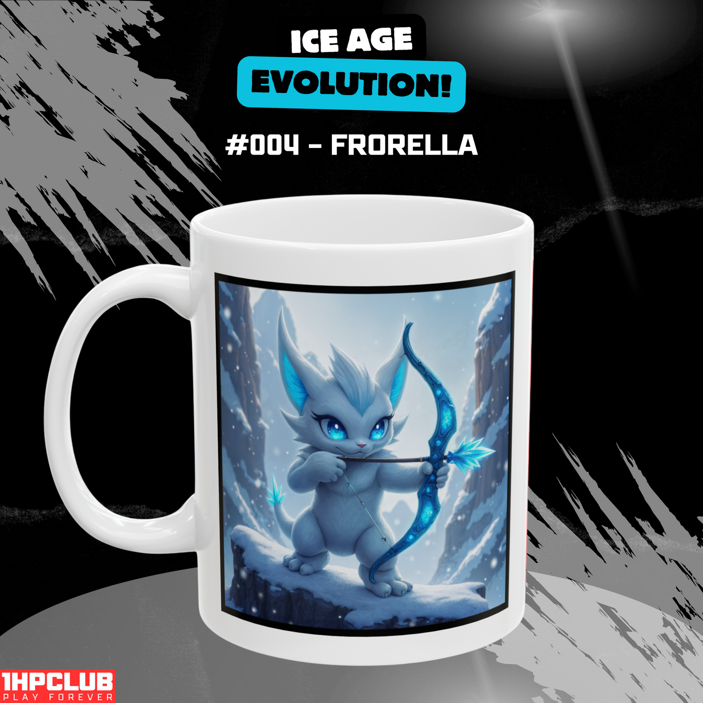 1HPCLUB – MugBeast League - Ice Age Evolution! #004 – Frorella Mug, Clutch Mode Coffee, Daily Grind Gear, Respawn Ready – 11oz