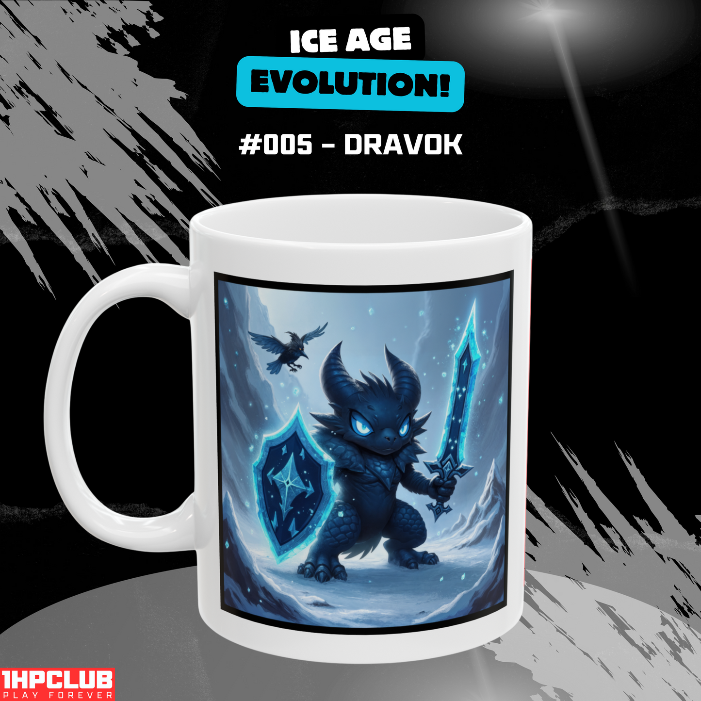 1HPCLUB – MugBeast League - Ice Age Evolution! #005 – Dravok Mug, Clutch Mode Coffee, Daily Grind Gear, Respawn Ready – 11oz